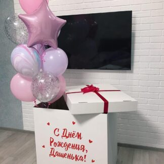 Коробка-сюрприз с шарами для девочки