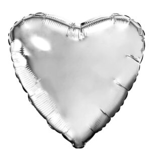 Шар (19”/48 см) Сердце, Серебро
