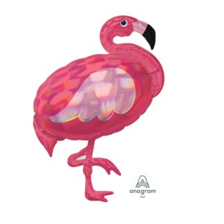 Воздушный шар (33”/83 см) Фигура, Фламинго переливы перламутр