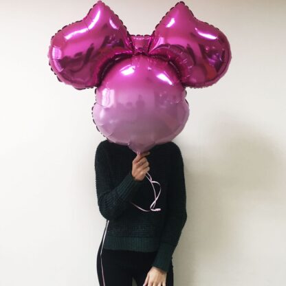 Воздушный шар (27»/69 см) Фигура, Минни Маус голова Омбре
