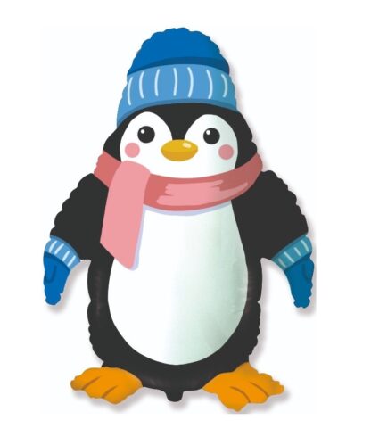 Шар (39”/99 см) Фигура, Пингвин в шапочке
