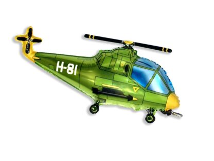 Воздушный шар (38»/97 см) Фигура, Вертолет, Зеленый