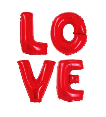 Набор шаров-букв (16″/41 см) “LOVE” Красный