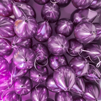 50 шаров с гелием (фиолетовый хром)