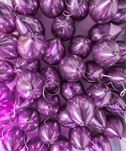 50 шаров с гелием (фиолетовый хром)